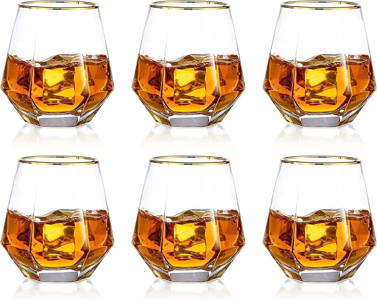 Hanobe Gold Rim Whiskey Glasses