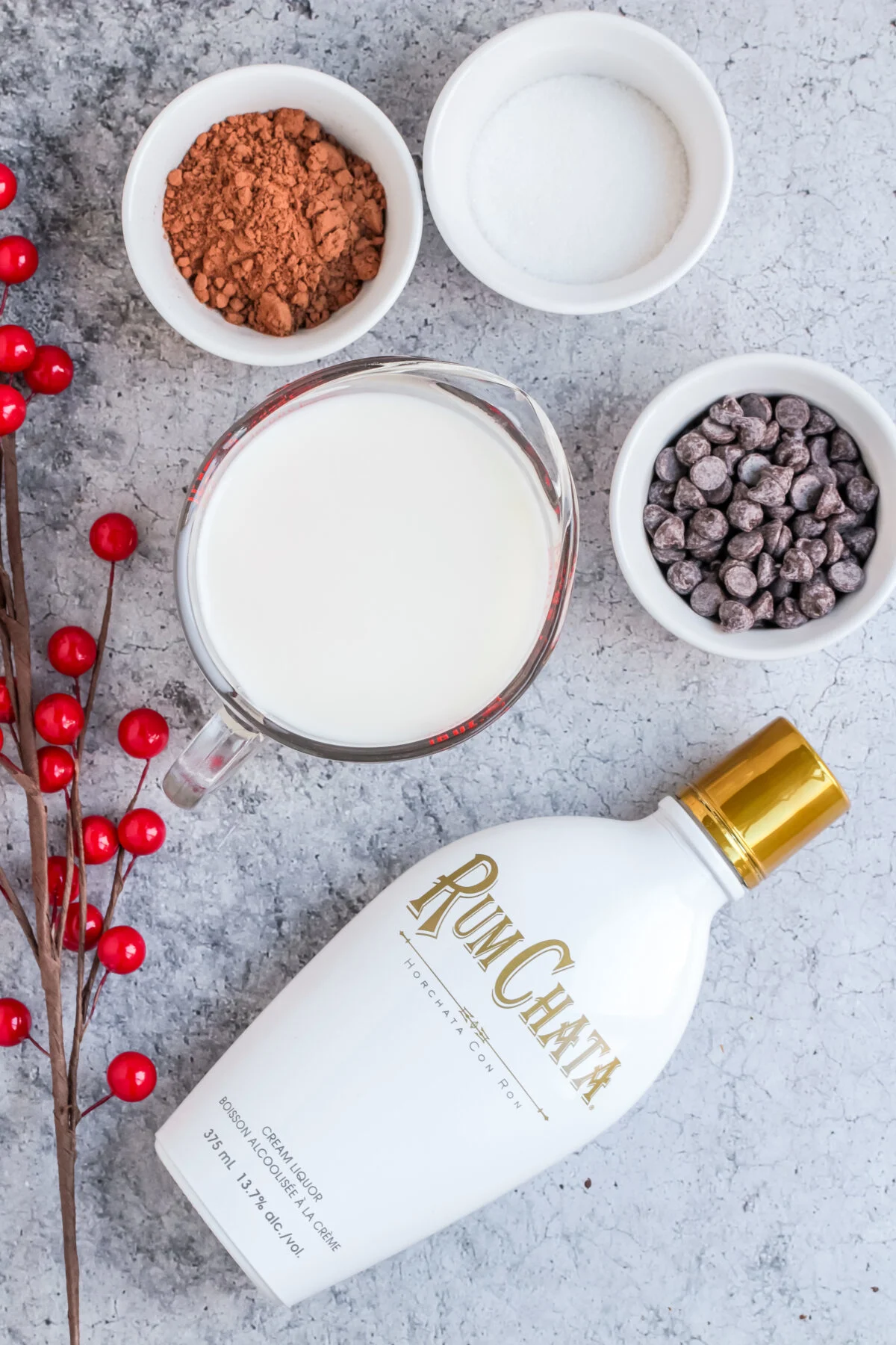 Ingredients for RumChata Hot Cocoa