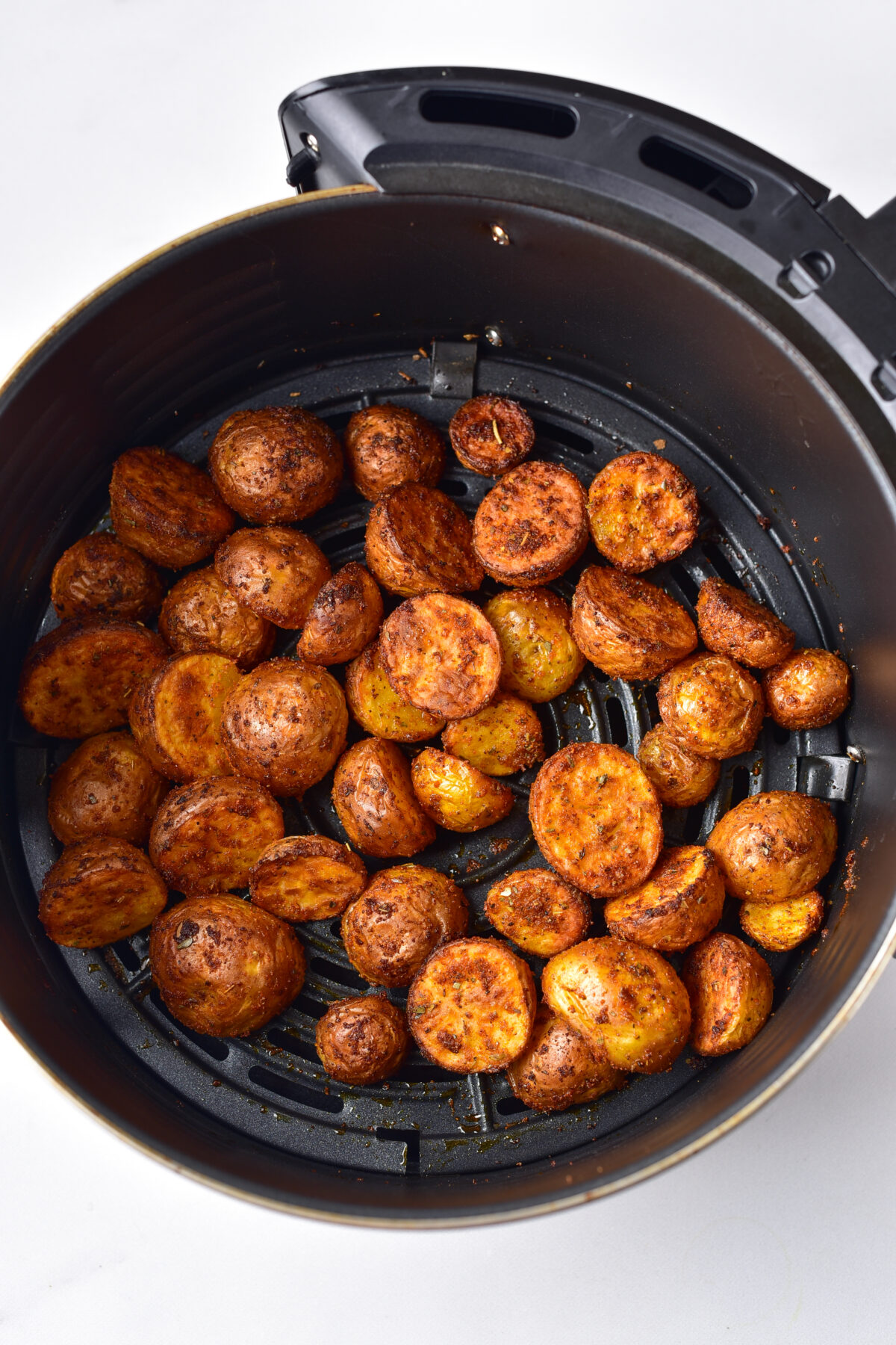 Baby potatoes done roasting in the air fryer.