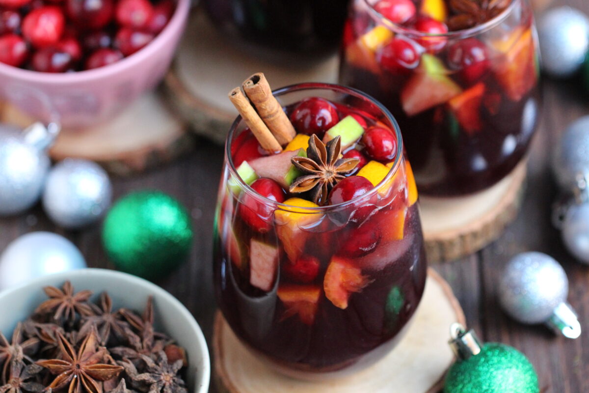 This holiday season serve up Holiday Spiced Red Wine Sangria for an easy and delicious cocktail perfect for any party or get-together!