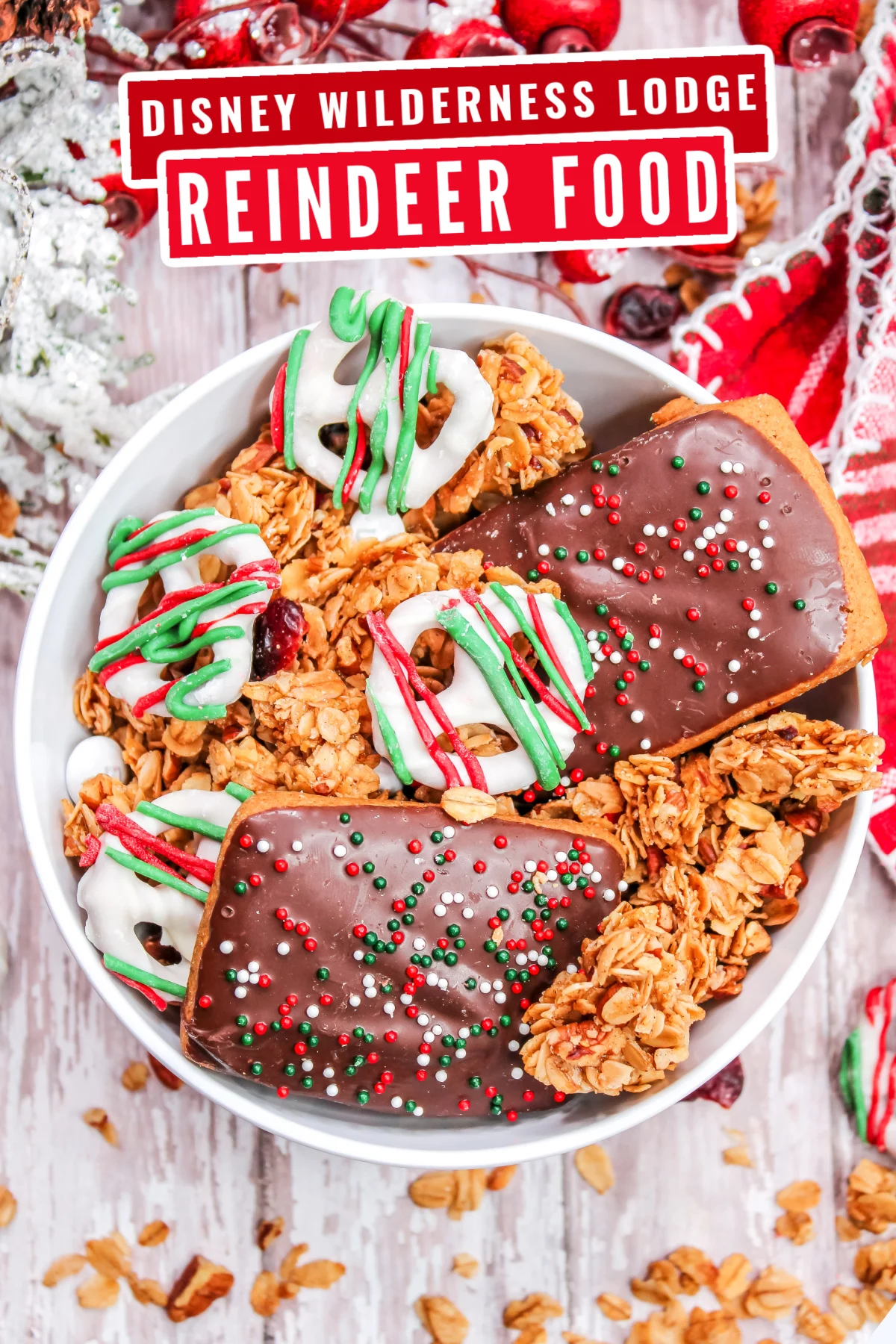 This popular Christmas recipe is inspired by Disney’s Wilderness Lodge Reindeer Food, available only during the holiday season.
