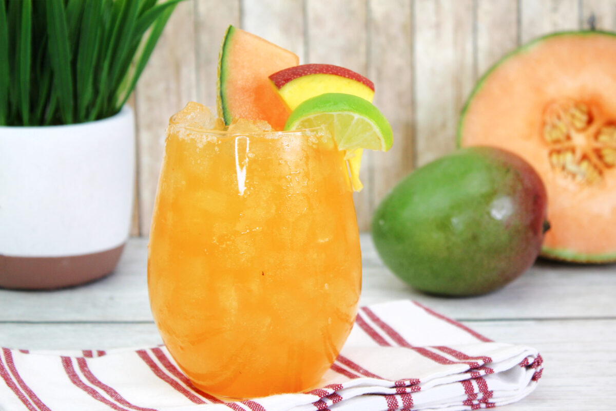Beat the summer heat with a twist on traditional margaritas! Our Mango Cantaloupe Margarita is the perfect refreshing drink to try!