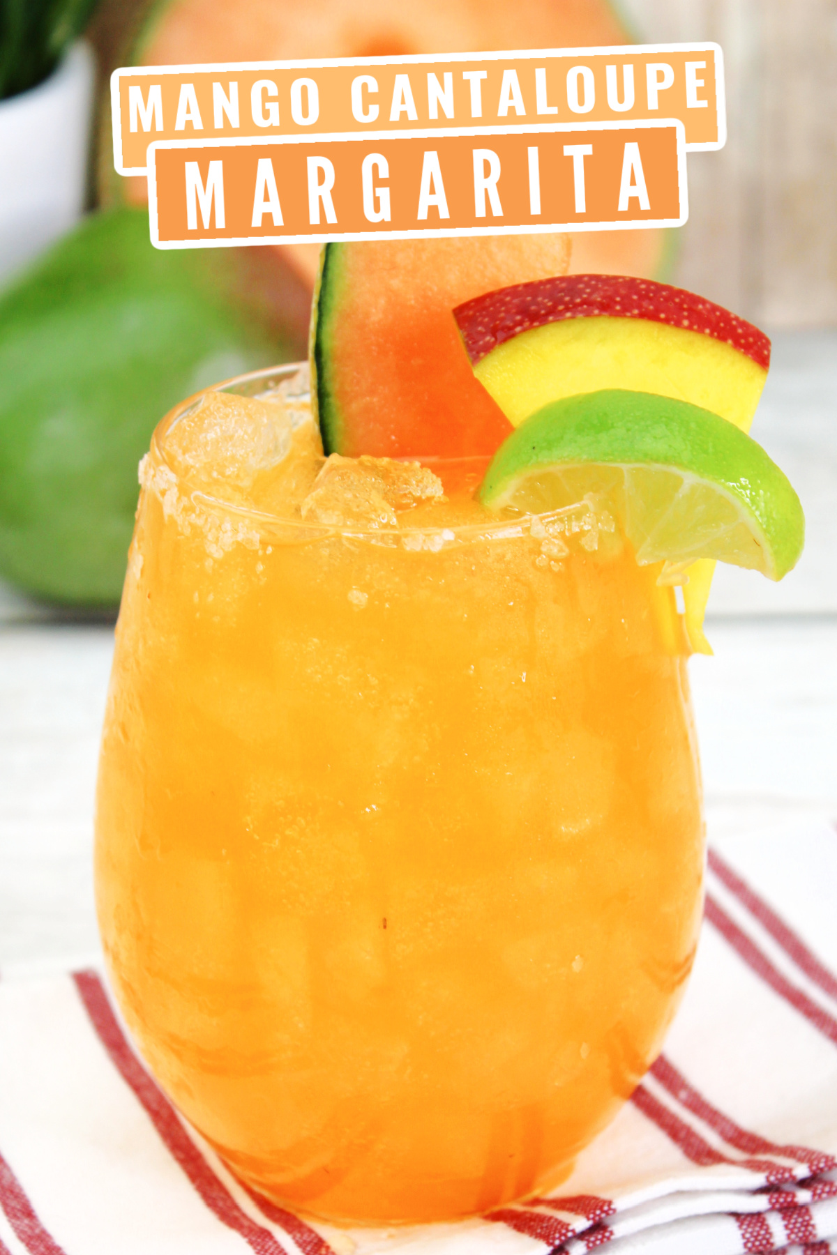 Beat the summer heat with a twist on traditional margaritas! Our Mango Cantaloupe Margarita is the perfect refreshing drink to try!