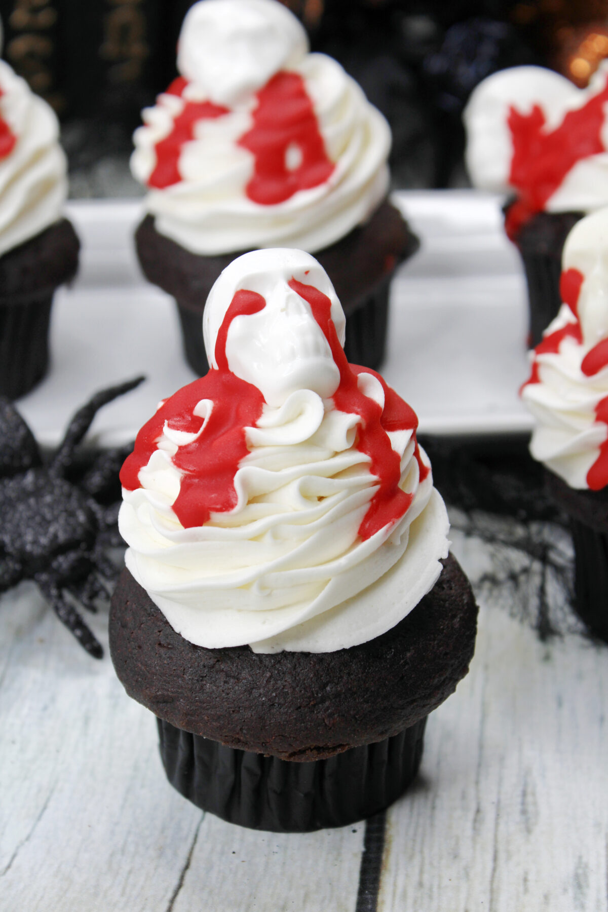 Get into the spirit of Halloween with this spooky treat! Learn to make Bloody Skull Cupcakes using simple ingredients with this easy recipe!