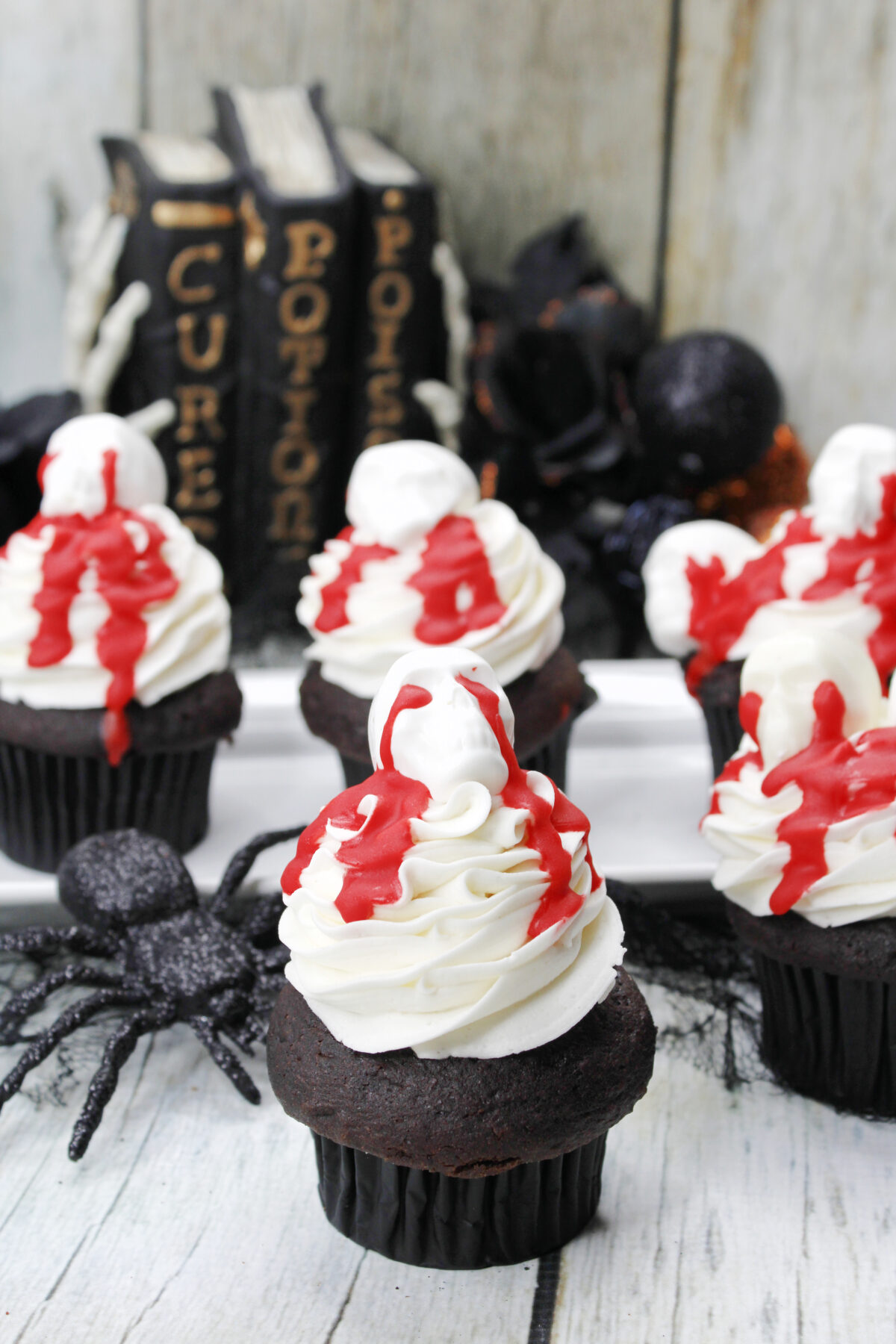Get into the spirit of Halloween with this spooky treat! Learn to make Bloody Skull Cupcakes using simple ingredients with this easy recipe!