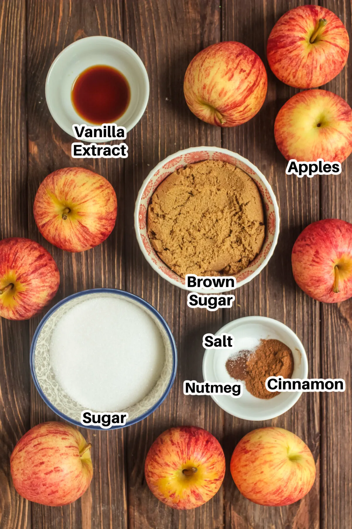 Ingredients for instant pot apple butter.