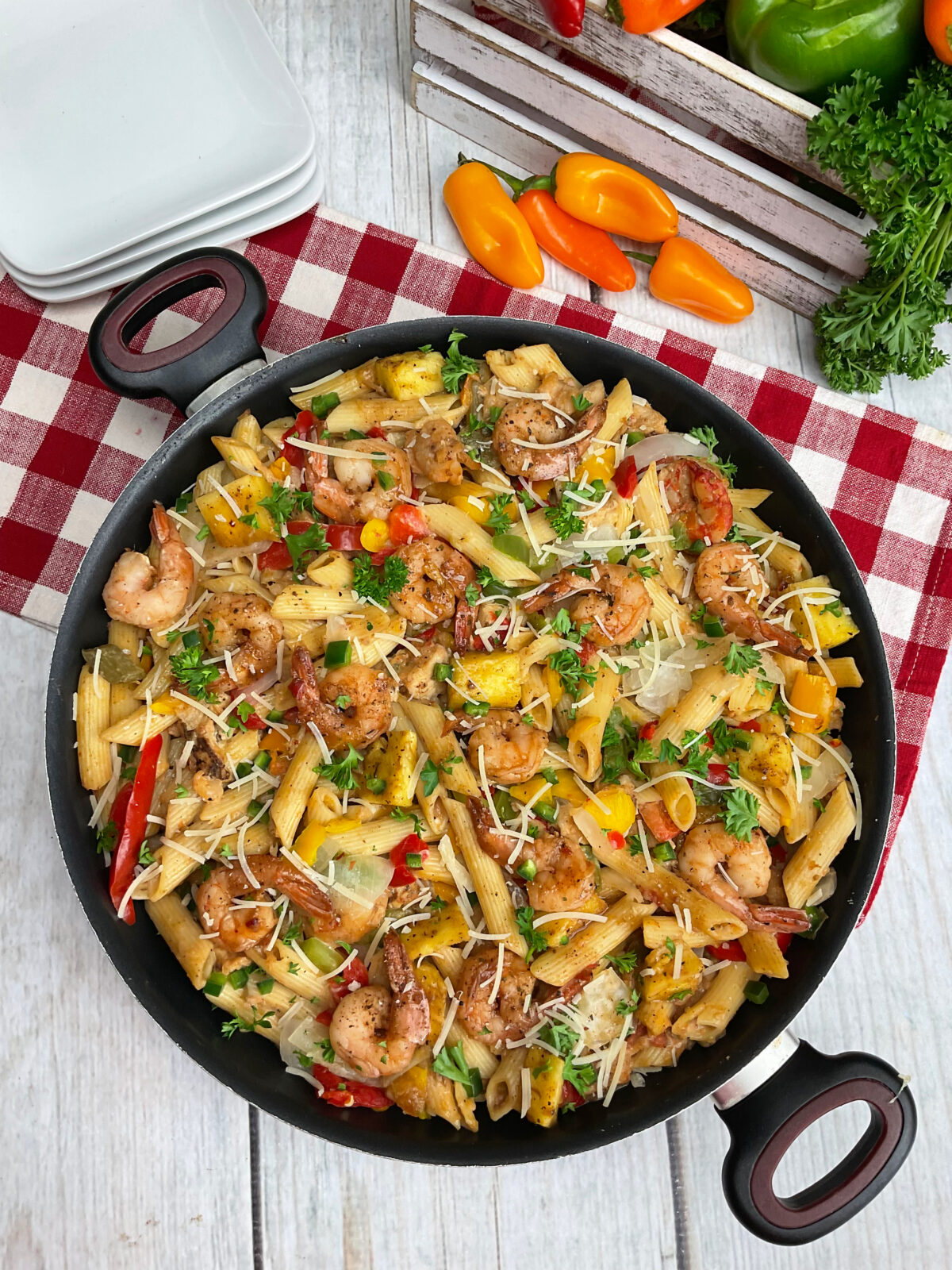 This jerk shrimp pasta recipe is packed with flavor, easy to make, and perfect for any night of the week. Get cooking tonight!