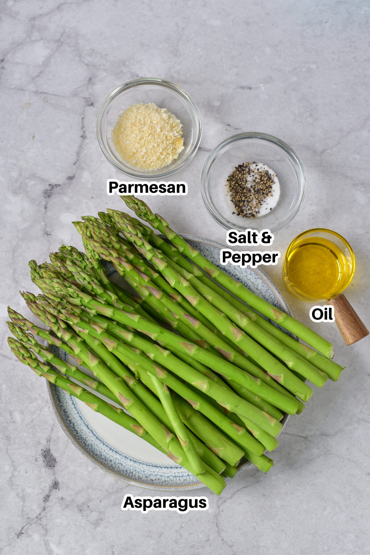 Ingredients for air fryer asparagus.