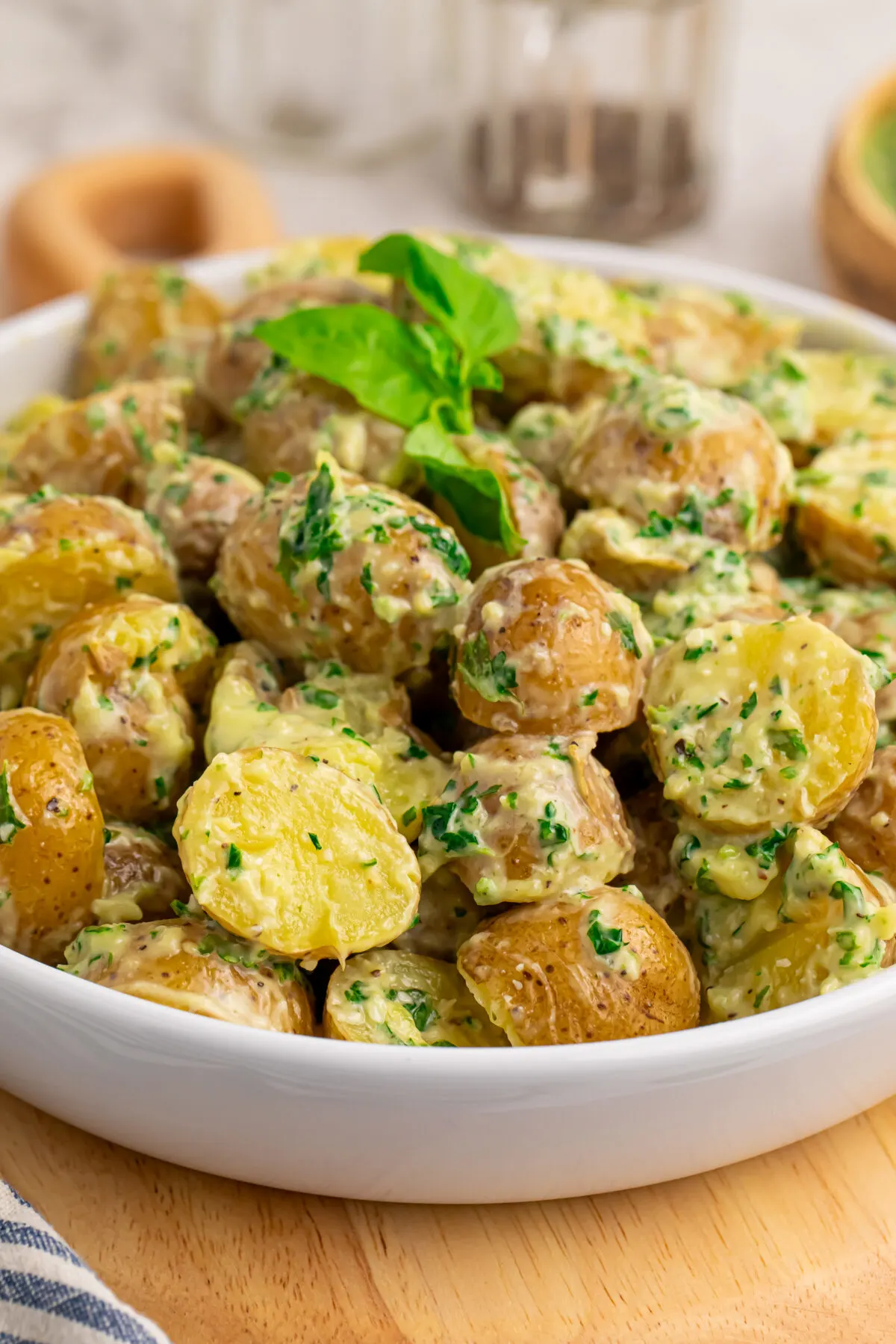 Creamy Pesto Potato Salad - Life Love Liz